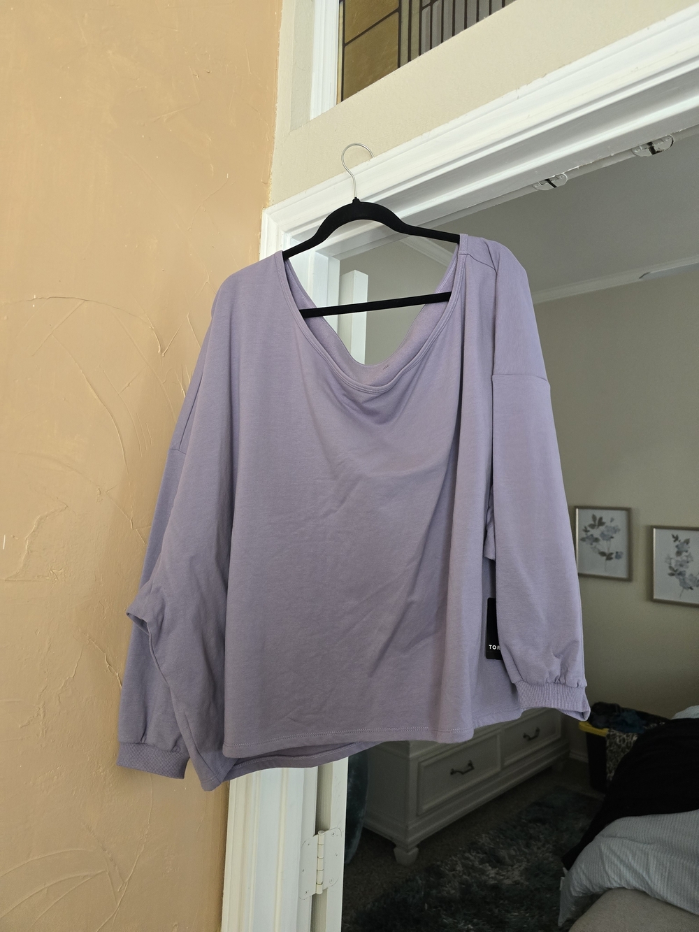 torrid Lavender Drape-Back Long Sleeve Top